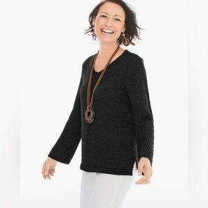 Chicos black betti pullover sweater size 2 large